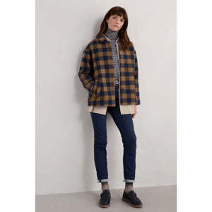 Seasalt Beamwind Bold Check Wool Blend Coat